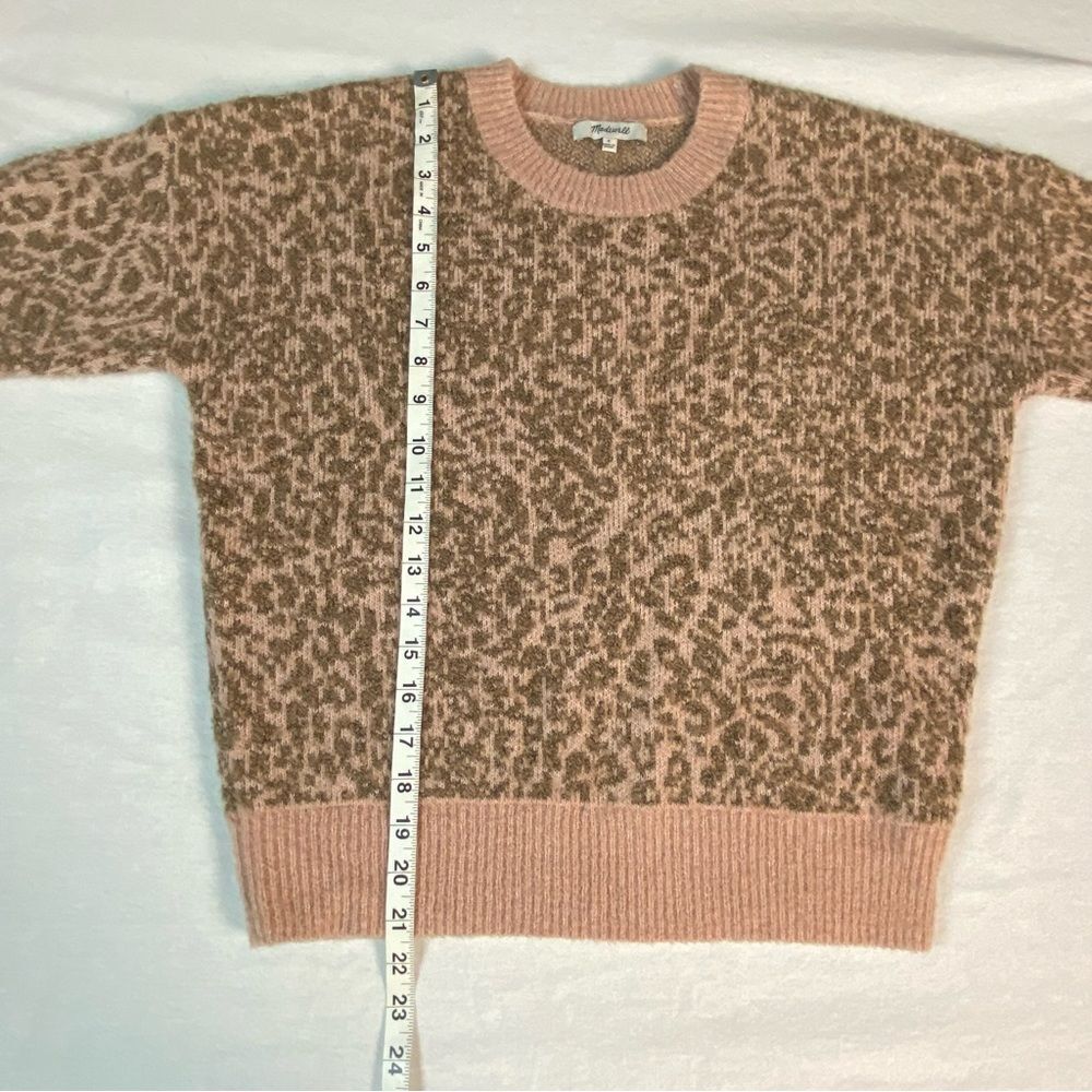 Madewell Shrunken Pullover Sweater in Leopard Pink Size S - Picture 4 of 10